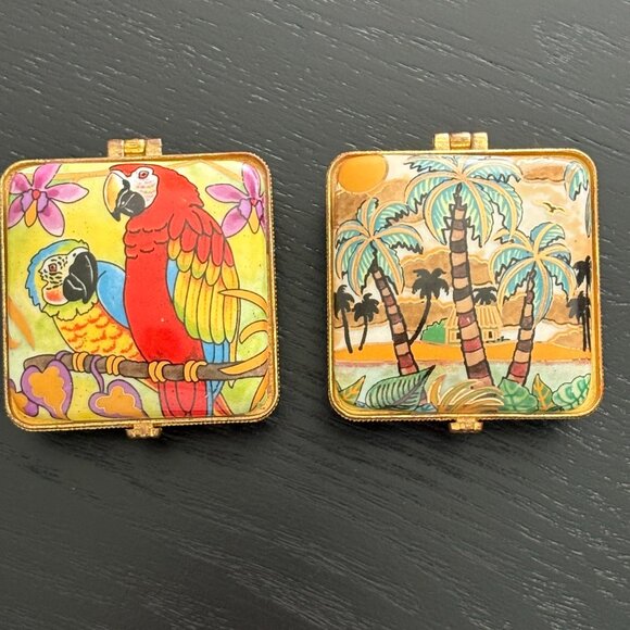 Caribbean Cruising Trinket Boxes - Vintage - Set of 2 EUC - Picture 3 of 8